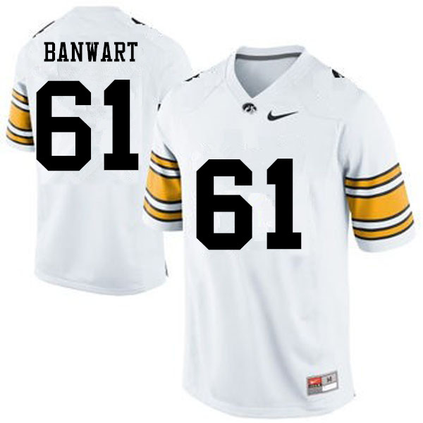 Men Iowa Hawkeyes #61 Cole Banwart College Football Jerseys-White - Click Image to Close